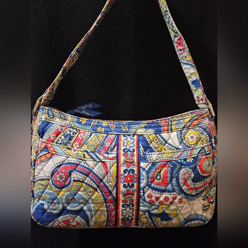 Vera Bradley Casdidy in Marina Paisley- Quilted Multi-color Fabric Shoulder Bag